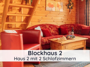 Der Fuchsbau - 3 separate Blockhäuser - ruhige Lage - 50m bis zum Wald - eingezäunter Garten
